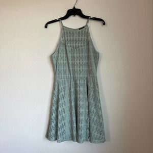 Lily Rose Mint Lace Skater Dress Size: M